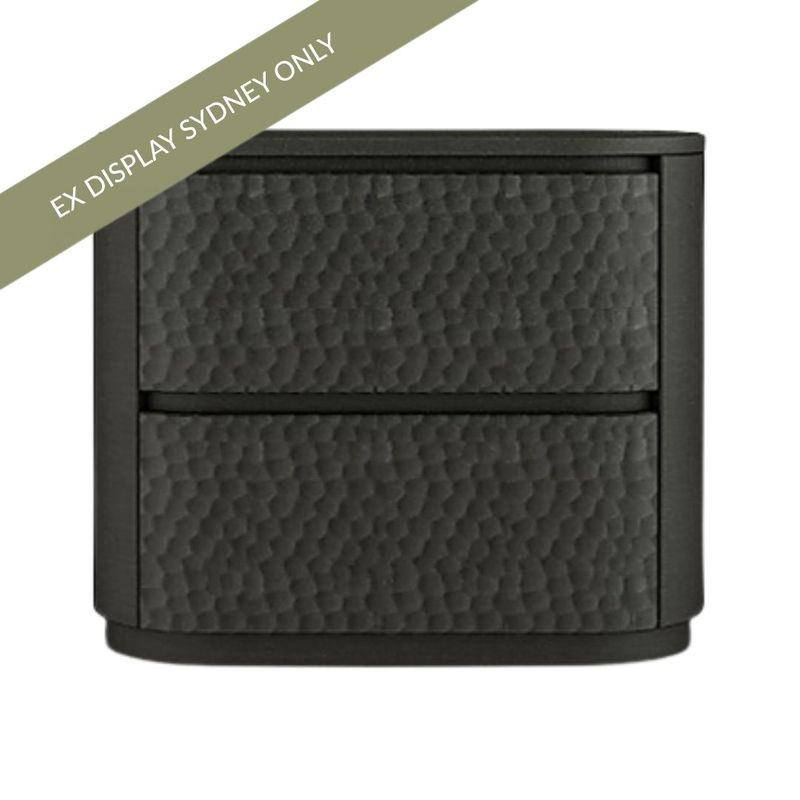 Mikki 75x65cm Bedside Table - Large Black - OUTLET NSW