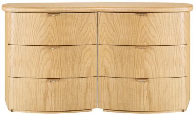 Lina 6 Drawer Chest - Walnut - OUTLET NSW