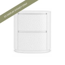 Mikki Bedside Table - Small White - OUTLET NSW
