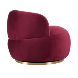 Tubby Swivel Arm Chair - Mulberry Velvet