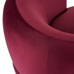 Tubby Swivel Arm Chair - Mulberry Velvet