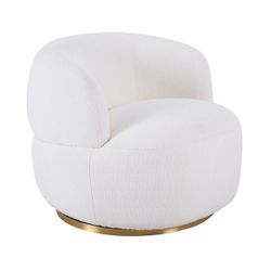 Tubby Swivel Arm Chair - Ecru