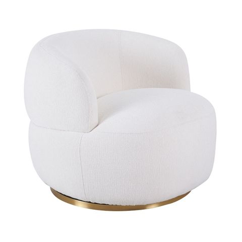 Tubby Swivel Arm Chair - Ecru