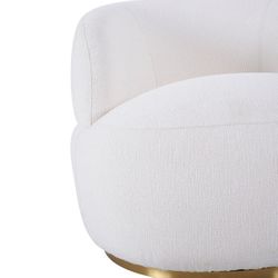 Tubby Swivel Arm Chair - Ecru