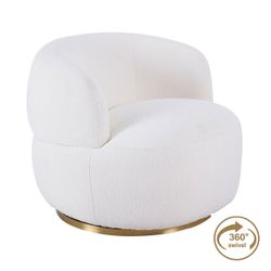 Tubby Swivel Arm Chair - Ecru