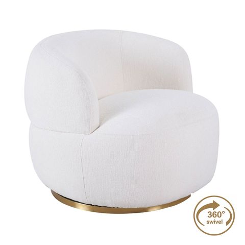 Tubby Swivel Arm Chair - Ecru