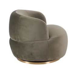 Tubby Swivel Arm Chair - Olive Velvet