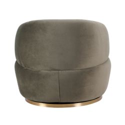 Tubby Swivel Arm Chair - Olive Velvet