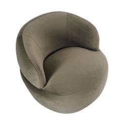 Tubby Swivel Arm Chair - Olive Velvet