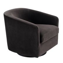 Bellevue Swivel Arm Chair - Slate Grey Velvet