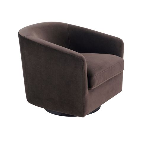 Bellevue Swivel Arm Chair - Slate Grey Velvet