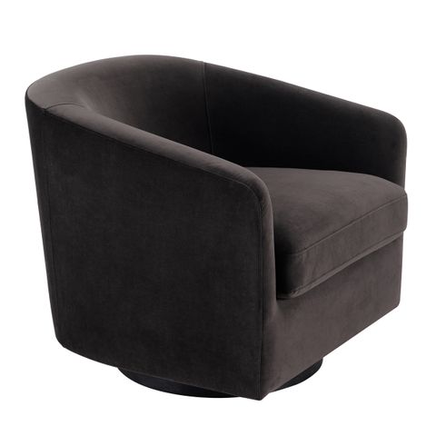 Bellevue Swivel Arm Chair - Slate Grey Velvet