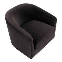 Bellevue Swivel Arm Chair - Slate Grey Velvet
