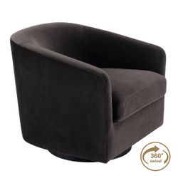 Bellevue Swivel Arm Chair - Slate Grey Velvet