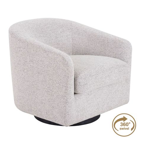 Bellevue Swivel Arm Chair - Salt & Pepper