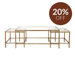 Cocktail Glass Nesting Coffee Table - Antique Gold