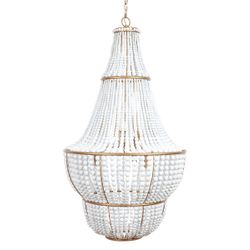 Sierra Beaded Chandelier - Gold/White - OUTLET NSW