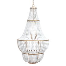 Sierra Beaded Chandelier - Gold/White - OUTLET NSW