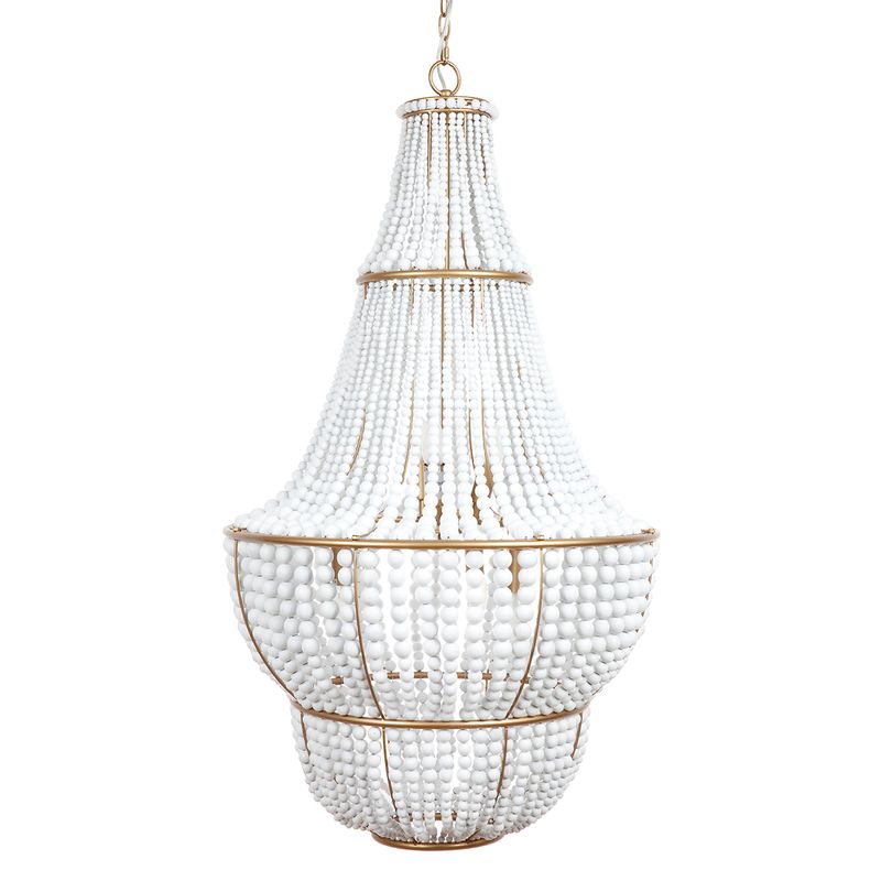 Sierra Beaded Chandelier - Gold/White - OUTLET NSW