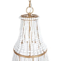 Sierra Beaded Chandelier - Gold/White - OUTLET NSW