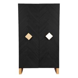 Herringbone Bar Cabinet -*Black Doors* -  OUTLET NSW