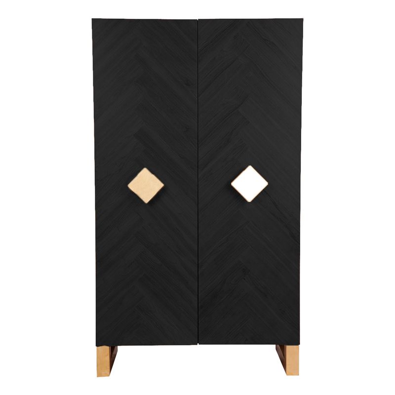Herringbone Bar Cabinet -*Black Doors* -  OUTLET NSW