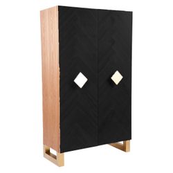 Herringbone Bar Cabinet -*Black Doors* -  OUTLET NSW