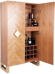 Herringbone Bar Cabinet -*Black Doors* -  OUTLET NSW