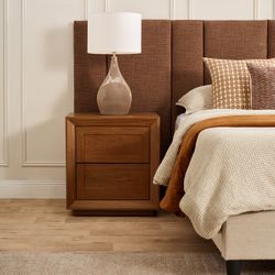 Balmain Tall Bedside Table - Walnut