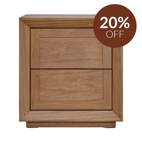 Balmain Tall Bedside Table - Walnut