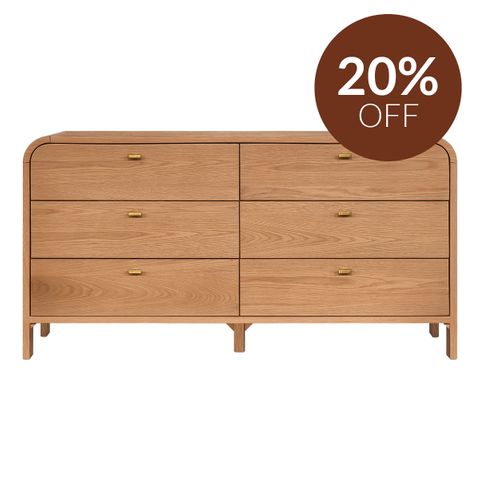 Chisholm 6 Drawer Chest - Natural Oak