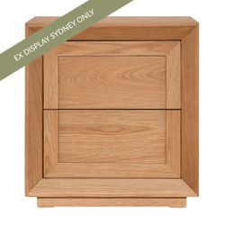 Balmain 60x65cm Tall Bedside Table - Natural Oak - OUTLET NSW