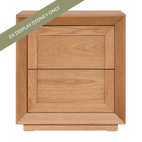 Balmain 60x65cm Tall Bedside Table - Natural Oak - OUTLET NSW