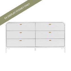 Chisholm 6 Drawer Chest - White - OUTLET NSW
