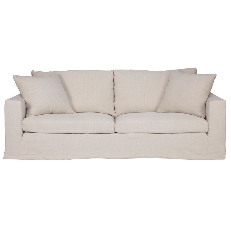 Bungalow 3 Seater Slip Cover Sofa - Natural Linen - OUTLET NSW