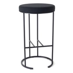 Blackley Black Iron Bar Stool - Black Linen