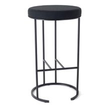 Blackley Black Iron Bar Stool - Black Linen