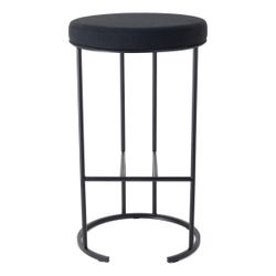 Blackley Black Iron Bar Stool - Black Linen
