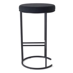 Blackley Black Iron Bar Stool - Black Linen