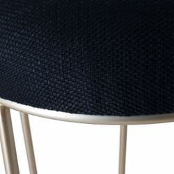 Aiden Gold Steel Bar Stool - Black Linen