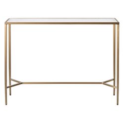Chloe Rippled Glass Console Table - Large Gold