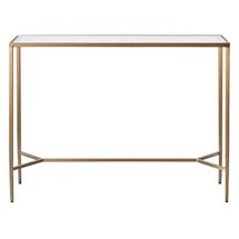 Chloe Rippled Glass Console Table - Large Gold