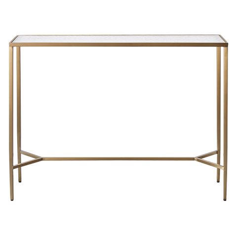 Chloe Rippled Glass Console Table - Large Gold
