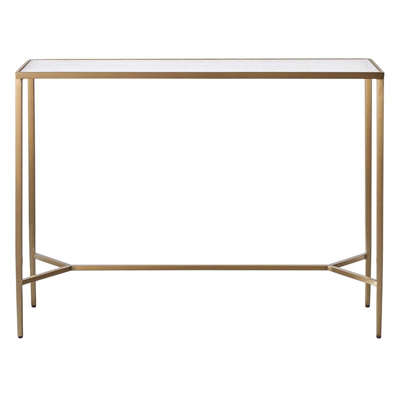 Chloe Rippled Glass Console Table - Large Gold