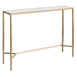 Chloe Rippled Glass Console Table - Large Gold