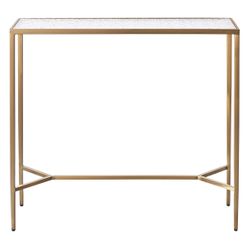 Chloe Rippled Glass Console Table - Small Gold