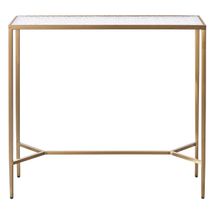 Chloe Rippled Glass Console Table - Small Gold