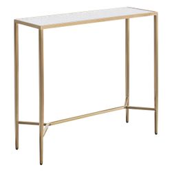 Chloe Rippled Glass Console Table - Small Gold
