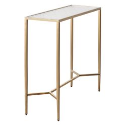 Chloe Rippled Glass Console Table - Small Gold