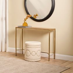 Chloe Timber Console Table - Small Gold